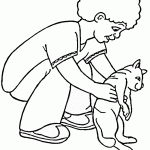 דף צביעה ילד מרים חתול