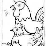 דף צביעה שני תרנגולים