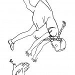 ילדה מנסה לתפוס תרנגול