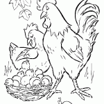 דף צביעה תרנגולים גאים באפרוחיהם