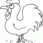 דף צביעה תרנגול עם כרבולת