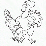 דף צביעה תרנגול ותרנגולת