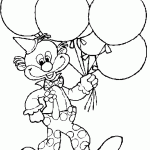 ליצן מחזיק צרור בלונים