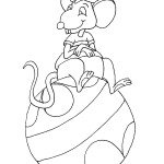 דף צביעה עכבר בהופעה על כדור