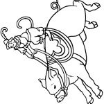 דף צביעה קוף רוכב על חזיר בקרקס