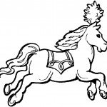 דף צביעה סוס מופיע בקרקס