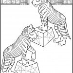 דף צביעה אריות מופיעים בקרקס