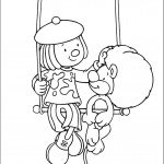 דף צביעה קוף וליצנית בקרקס