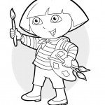 דף צביעה דורה מציירת בצרפת