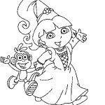 דף צביעה דורה מחופשת לפייה