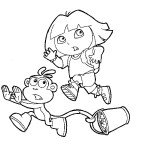 דף צביעה דורה ובוטס בורחים