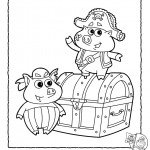 דף צביעה החזירונים ותיבת האוצרות