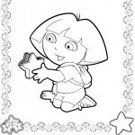 דף צביעה דורה מחזיקה בכוכב