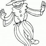 דף צביעה ליצן 8