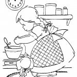 דף צביעה ילדה אופה