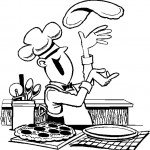 דף צביעה טבח מכין פיצה