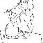 דף צביעה אישה מבשלת 3