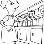 דף צביעה אישה במטבח