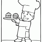 דף צביעה טבח מגיש קפקייקס