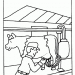 דף צביעה פרה במכונת החליבה