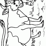 דף צביעה פרה שותה חלב