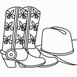 דף צביעה כובע ומגפי קאובוי