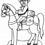 דף צביעה קאובוי משופם על סוסו