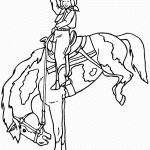 דף צביעה קאובואית רוכבת על סוס