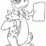 דף צביעה דינוזאור מלומד