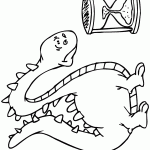 דינוזאור מביט בשעון חול שהולך ואוזל