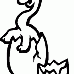 דף צביעה דינוזאור בוקע מהביצה