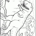 דף צביעה דינוזאור מאיים על תנין