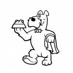 דף צביעה כלב ממלצר