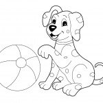 דף צביעה גור משחק בכדור