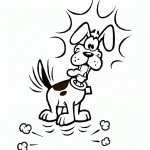 דף צביעה כלב מופתע