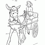 דף צביעה חמור רתום לכרכרה דף צביעה חמור רתום לכרכרה