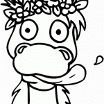 דף צביעה חמור ולראשו זר פרחים דף צביעה חמור ולראשו זר פרחים