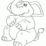 דף צביעה פיל 7