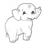 דף צביעה פיל 2