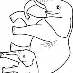 דף צביעה פיל 1