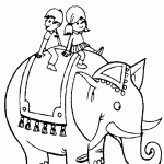 דף צביעה כיף לרכב על פיל