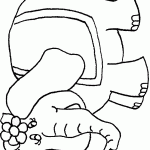 דף צביעה פיל 4