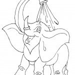 דף צביעה פיל מתקלח