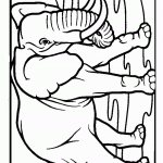 דף צביעה פיל 4