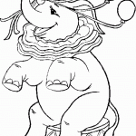 דף צביעה פיל בהופעה בקרקס