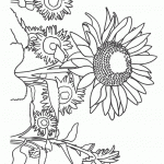 דף צביעה פרחים 1