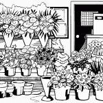 דף צביעה פרחים 35