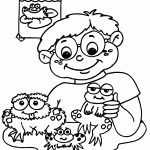 דף צביעה ילד שאוהב צפרדעים דף צביעה ילד שאוהב צפרדעים