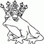 דף צביעה צפרדע עם כתר נסיך 3 דף צביעה צפרדע עם כתר נסיך 3