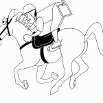 דף צביעה רוכב סוסים